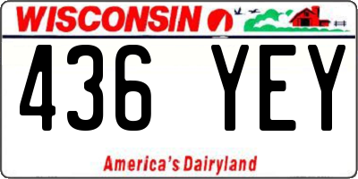 WI license plate 436YEY