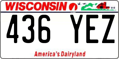 WI license plate 436YEZ
