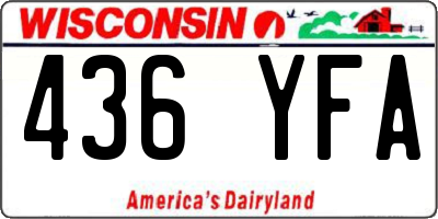 WI license plate 436YFA