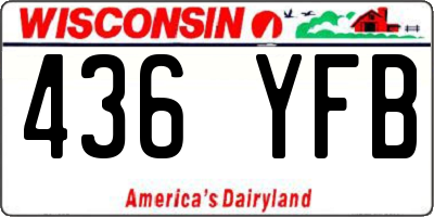 WI license plate 436YFB