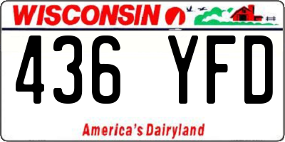 WI license plate 436YFD