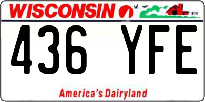 WI license plate 436YFE