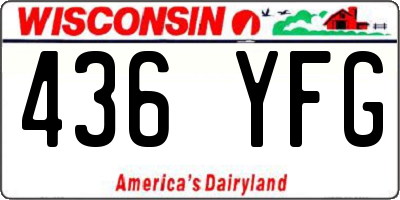 WI license plate 436YFG