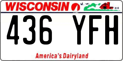 WI license plate 436YFH