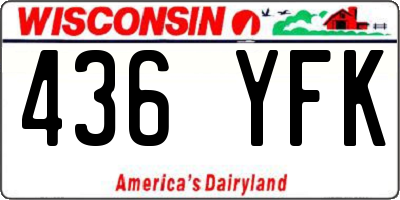 WI license plate 436YFK