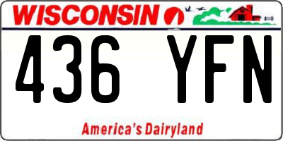 WI license plate 436YFN