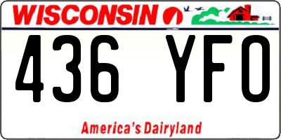 WI license plate 436YFO