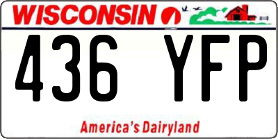 WI license plate 436YFP
