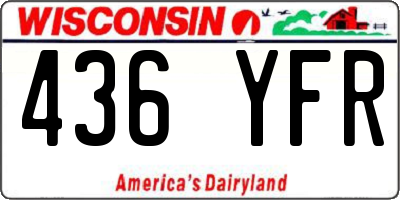 WI license plate 436YFR