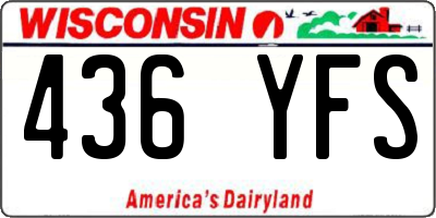 WI license plate 436YFS