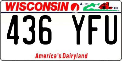 WI license plate 436YFU