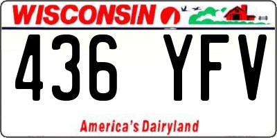 WI license plate 436YFV
