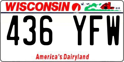 WI license plate 436YFW