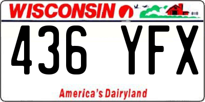 WI license plate 436YFX
