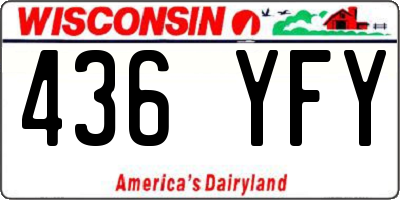 WI license plate 436YFY