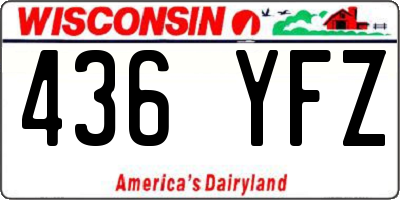 WI license plate 436YFZ