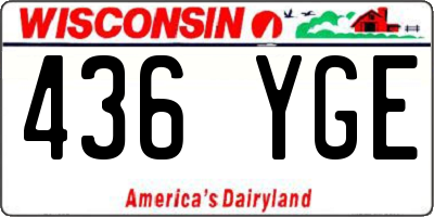 WI license plate 436YGE