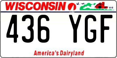 WI license plate 436YGF