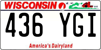 WI license plate 436YGI