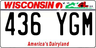 WI license plate 436YGM