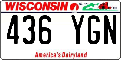 WI license plate 436YGN