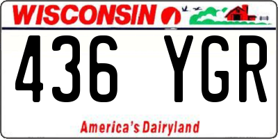 WI license plate 436YGR