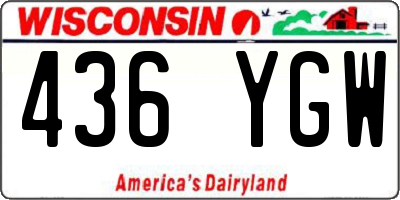 WI license plate 436YGW