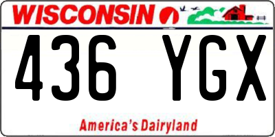 WI license plate 436YGX