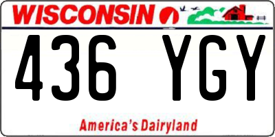 WI license plate 436YGY