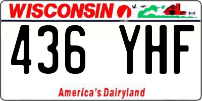 WI license plate 436YHF