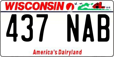 WI license plate 437NAB