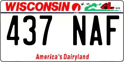WI license plate 437NAF