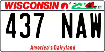 WI license plate 437NAW