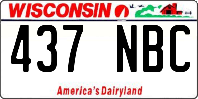 WI license plate 437NBC