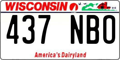 WI license plate 437NBO