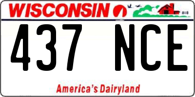 WI license plate 437NCE