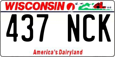 WI license plate 437NCK