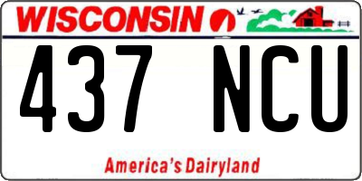 WI license plate 437NCU