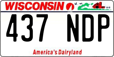 WI license plate 437NDP