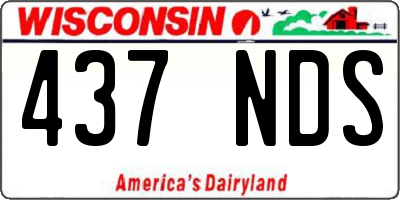 WI license plate 437NDS