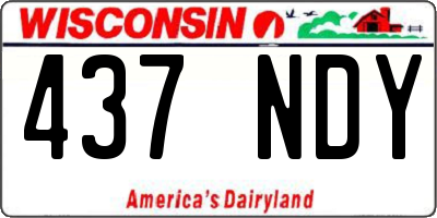 WI license plate 437NDY