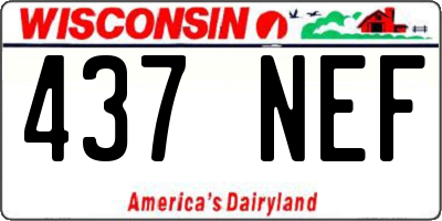 WI license plate 437NEF