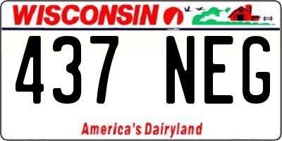 WI license plate 437NEG