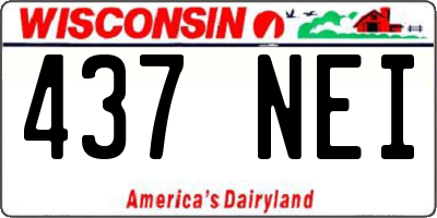 WI license plate 437NEI