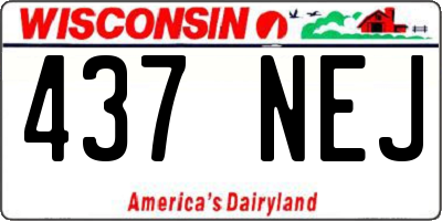 WI license plate 437NEJ