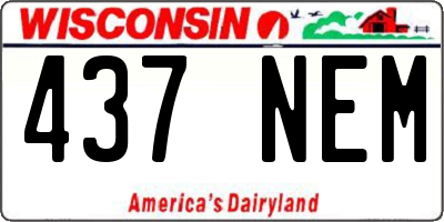 WI license plate 437NEM