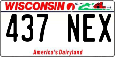 WI license plate 437NEX