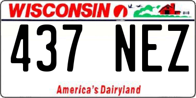 WI license plate 437NEZ