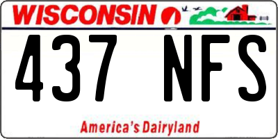 WI license plate 437NFS