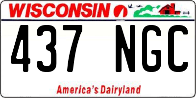 WI license plate 437NGC